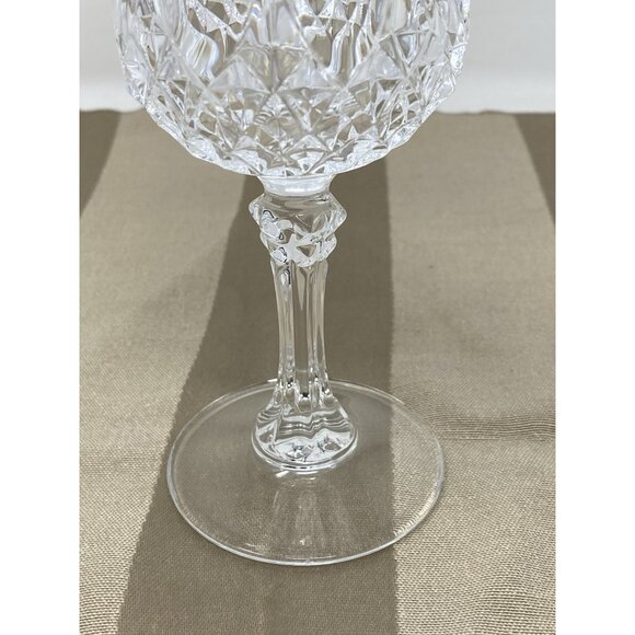 Vintage Cristal d'Arques Durand Longchamp Cut Crystal Wine Glasses Set 7 France - Picture 4 of 10